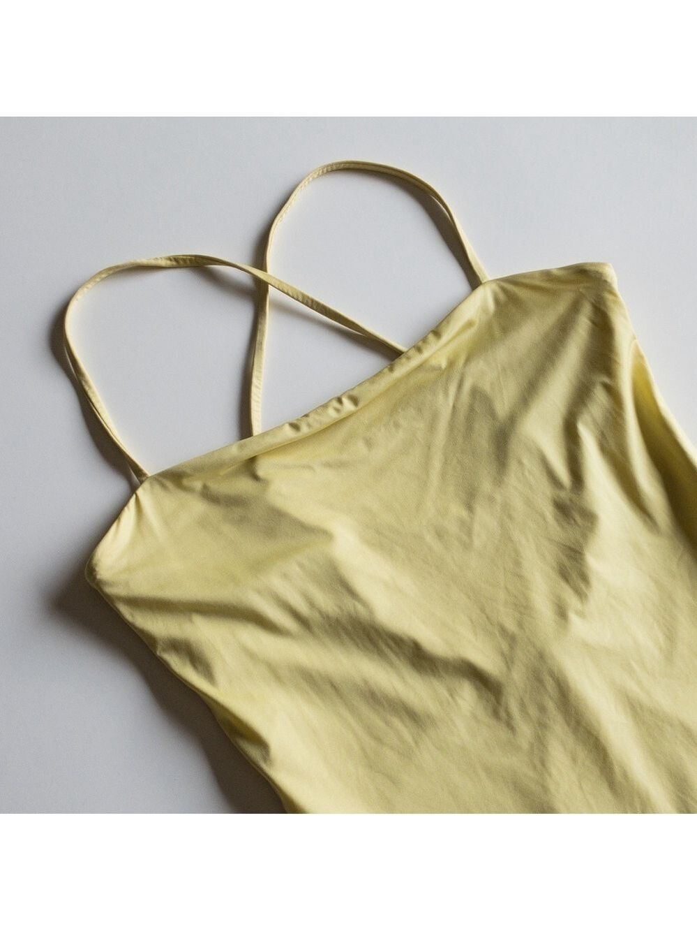 Wilfred Naidoo Criss bodysuit Spaghetti Strap Criss Cross Yellow Womens Small - Picture 3 of 16